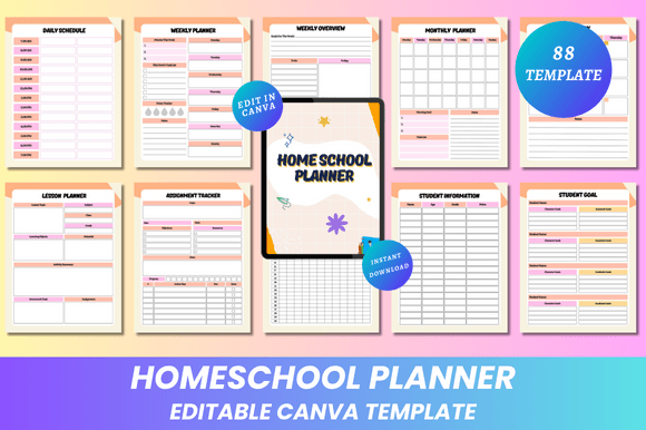 Download Homeschool Planner Canva KDP Interior - Home Collection