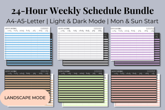 Download 24-Hour Weekly Schedule Bundle (L Mode) - Premium Resources