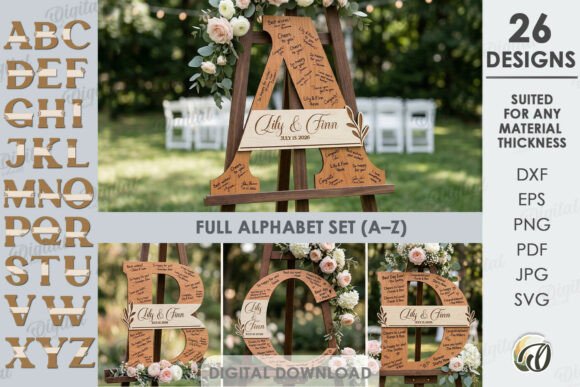 Download Wedding Guest Book Letters Signs Bundle - Guest book Collection