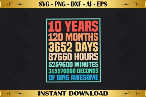 Download 10 Years Old 10th Birthday Vintage Retro - 10 years Collection