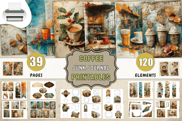Download Coffee Junk Journal Printables Supplies - Printables Collection