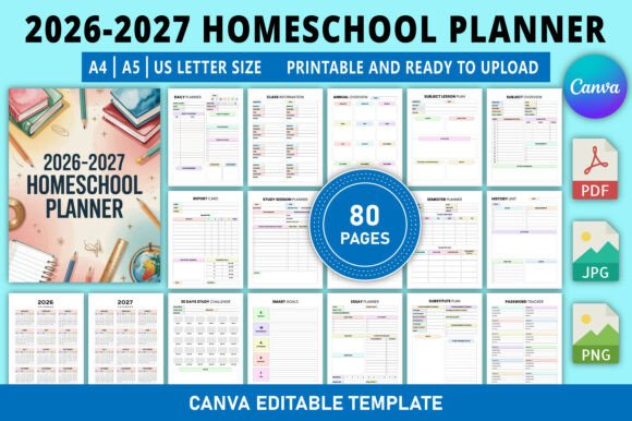 Download Editable 2026-2027 Homeschool Planner - Home Collection